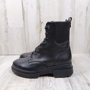 NEW Naturalizer‎ SOUL Ozzy Black Leather Lace Up Combat Boots #1245